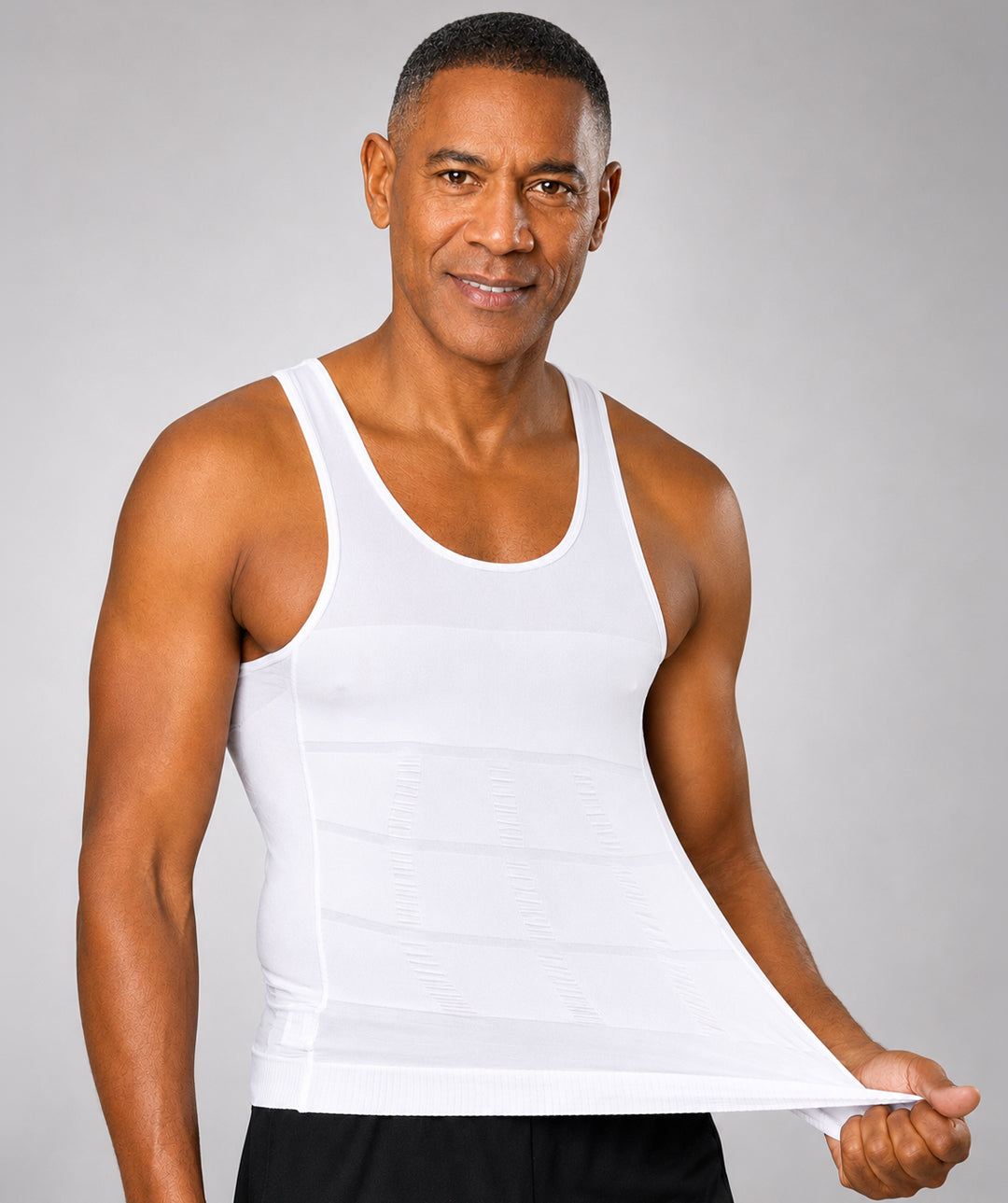 Débardeur compression homme Curveless Smart-Shirt Lite blanc — vue face décontractée