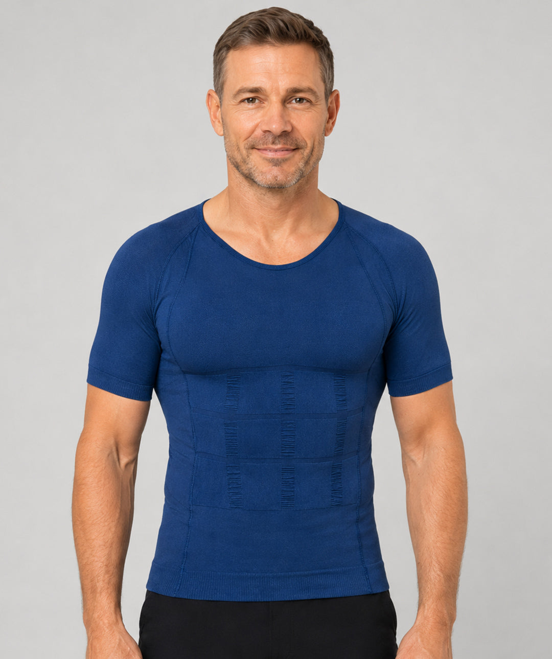 T-shirt gainant correcteur posture homme Curveless marine — vue face