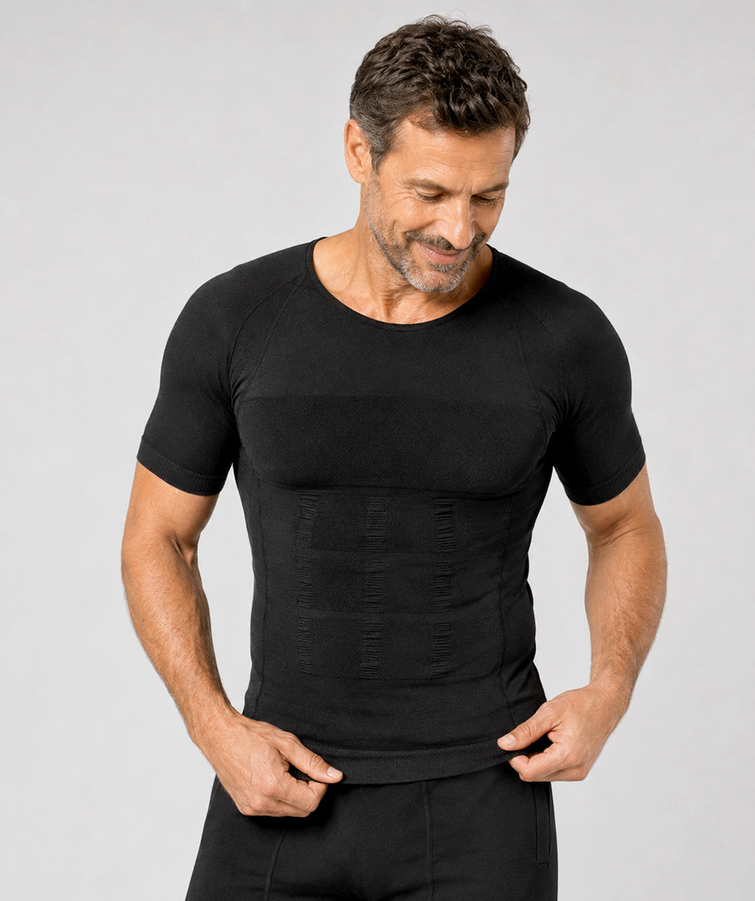 T-shirt gainant correcteur posture homme Curveless noir — vue face