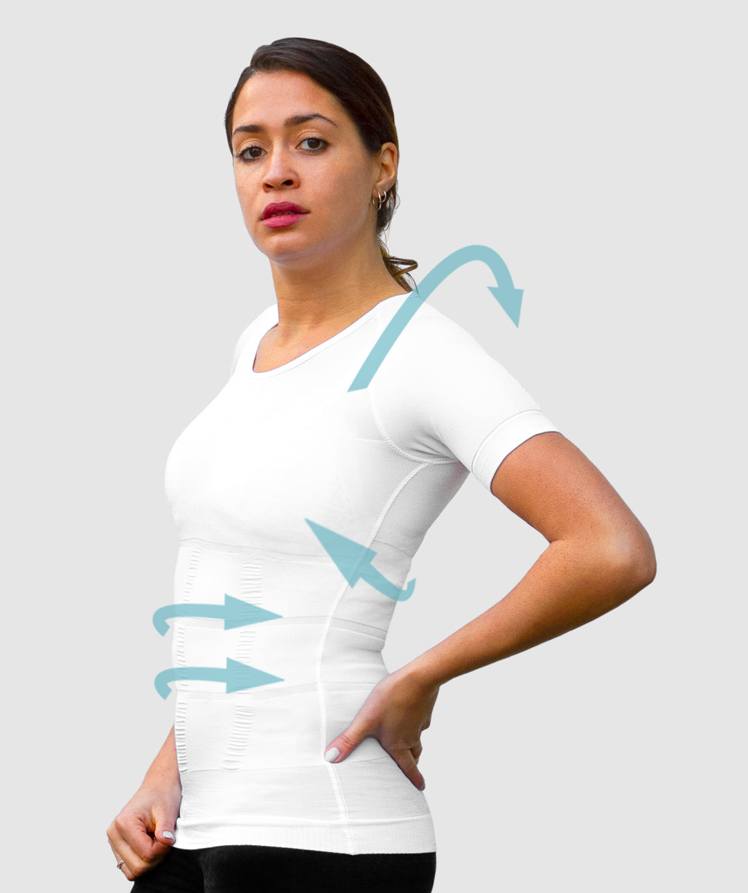 t-shirt correcteur de posture femme blanc Curveless 
