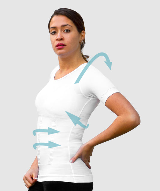 t-shirt correcteur de posture femme blanc Curveless 
