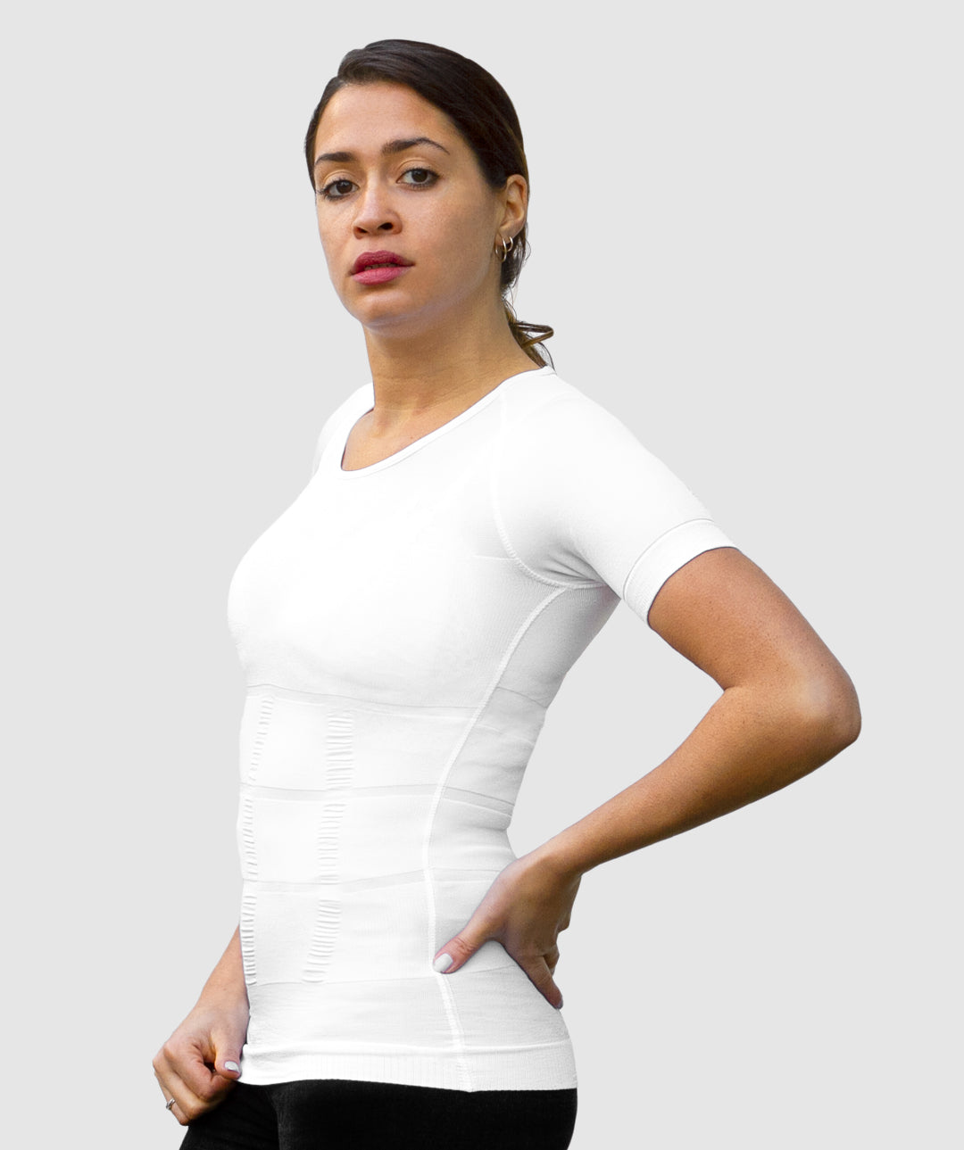 smart-shirt femme blanc tenseurs dos soutien